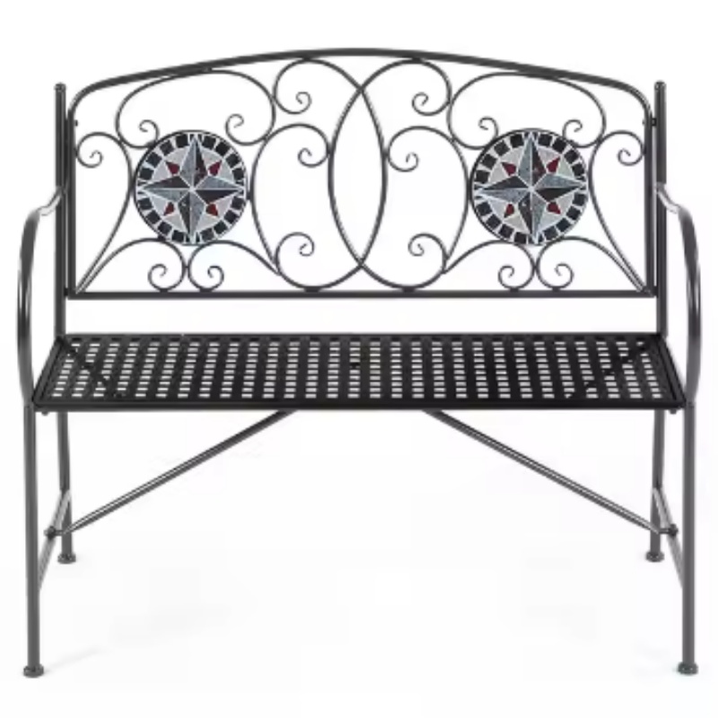 Two Seat Folding Courtyard Bench