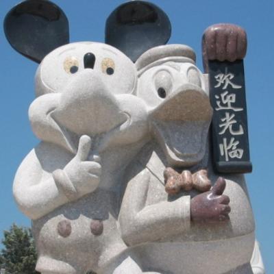 Ornaments Outdoor Stone Mickey and Donald Duck Sculpture