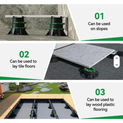 Raised Floor Solution Adjustable Self Leveling Pedestal Plastic Flooring Support System